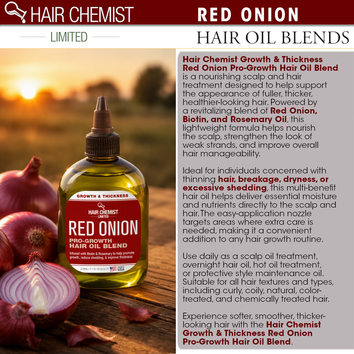Hair Chemist Growth & Thickness Red Onion Pro-Growth Hair Oil Blend 7.1 oz.