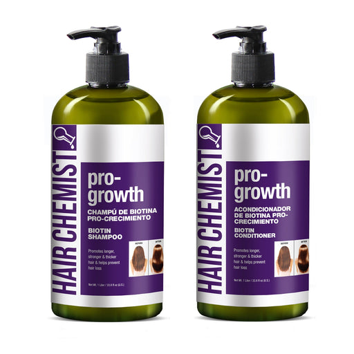 Hair Chemist Pro-Growth Shampoo & Conditioner Set with Biotin - Includes 33.8oz Shampoo & 33.8oz Conditioner