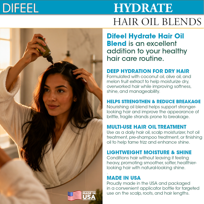 Difeel Hydrate Hair Oil Blend 7.1 Ounce (PACK OF 2)