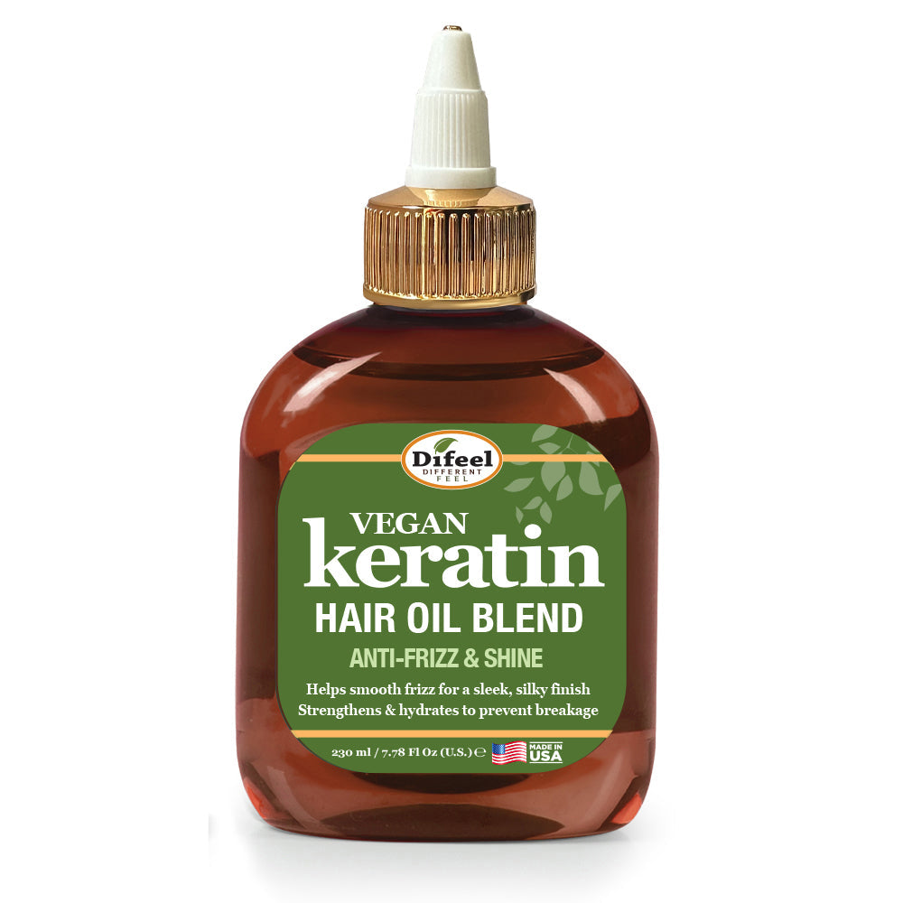 Difeel Vegan Keratin Hair Oil Blend - Anti Frizz & Shine 7.1 oz.