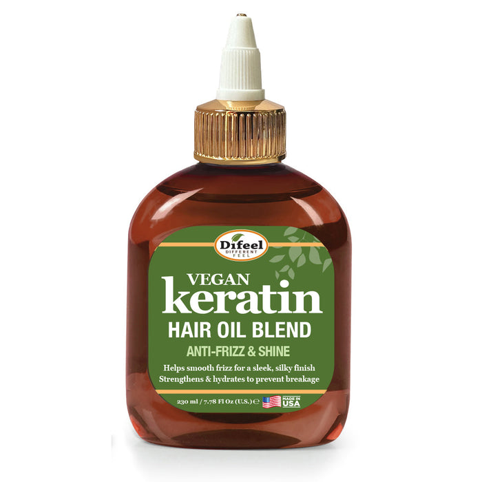 Difeel Vegan Keratin Hair Oil Blend - Anti Frizz & Shine 7.1 oz.