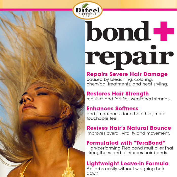 Difeel Bond & Repair Leave in Hair Treatment for Severely Damaged Hair 6 oz.