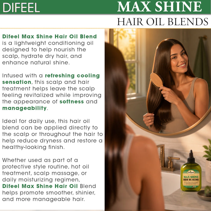 Difeel Max Shine Hair Oil Blend 7.1 oz. (PACK OF 2)