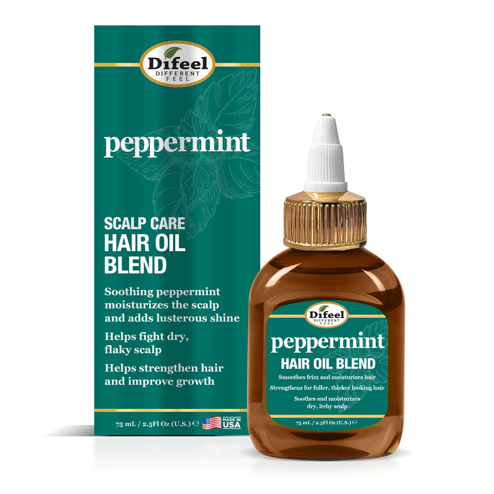 Difeel Peppermint Scalp Care Hair Oil Blend - Travel Size 2.5 oz.