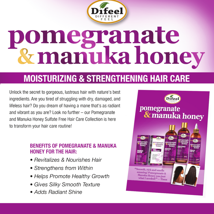 Difeel Pomegranate & Manuka Honey Premium Hair Oil 2.5 oz.