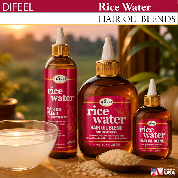 Difeel Rice Water Hair Oil Blend 7.1 oz.