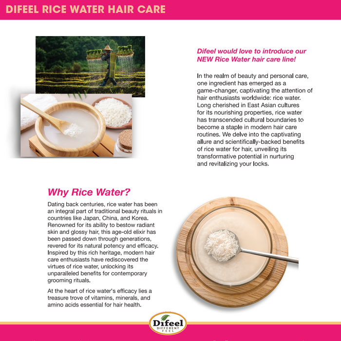 Difeel Rice Water Premium Hair Oil 8 oz.