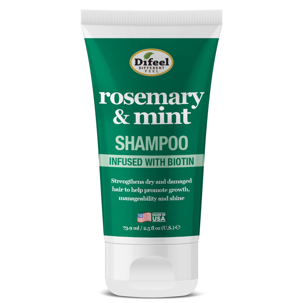 Difeel Rosemary and Mint Hair Shampoo with Biotin - Travel Size 2.5 Ounce
