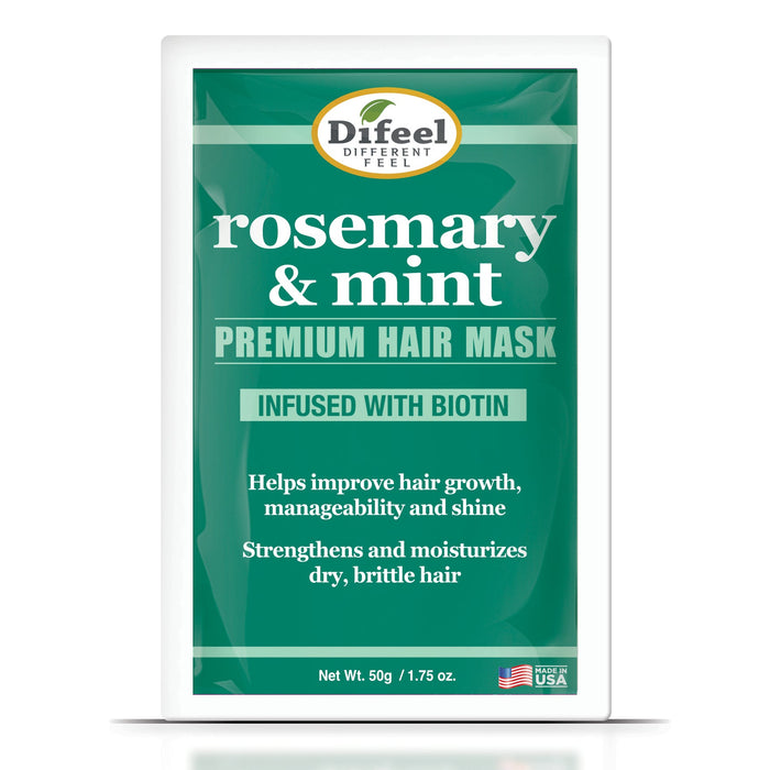 Difeel Rosemary and Mint Strengthening Hair Mask with Biotin Packet 1.75 oz.