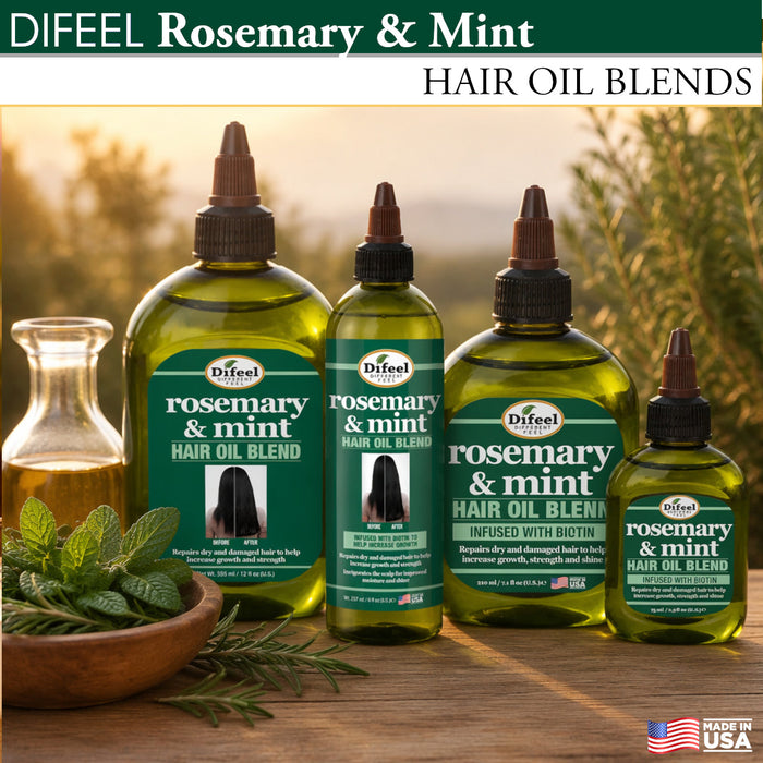 Difeel Rosemary and Mint Hair Oil Blend with Biotin 8 oz.