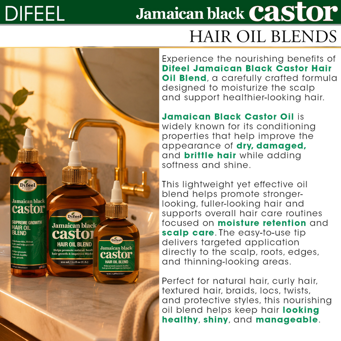 Difeel Superior Growth Jamaican Black Castor Hair Oil Blend 7.1 oz.