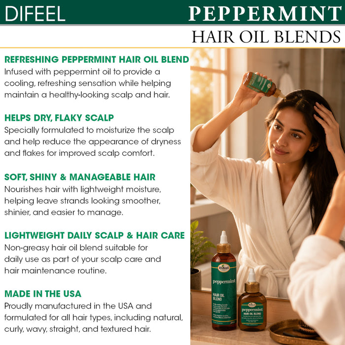 Difeel Peppermint Scalp Care Hair Oil Blend 7.1 oz. (PACK OF 4)