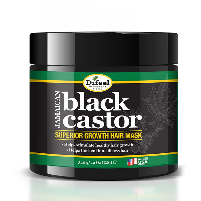 Difeel Superior Growth Jamaican Black Castor 4-PC Hair Treatment Set - Includes 12 oz. Shampoo, 12 oz. Hair Mask , 2.5 oz. Root Stimulator & 2.5 oz. Hair Oil