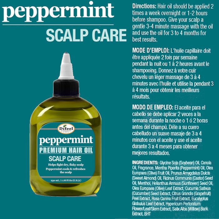 Difeel Peppermint Scalp Care Hair Oil 7.1 oz.