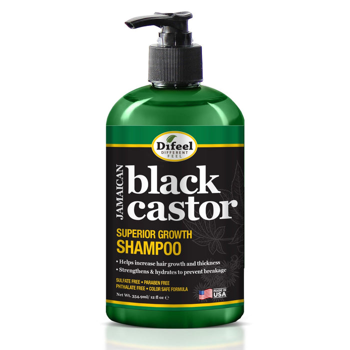 Difeel Superior Growth Jamaican Black Castor 4-PC Hair Treatment Set - Includes 12 oz. Shampoo, 12 oz. Hair Mask , 2.5 oz. Root Stimulator & 2.5 oz. Hair Oil