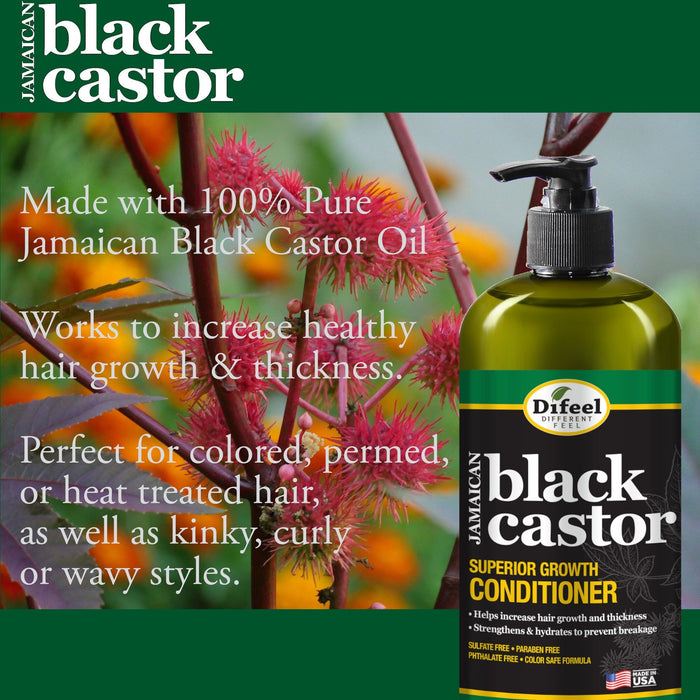 Difeel Jamaican Black Castor 2-PC Shampoo 33.8oz and Conditioner 33.8oz Gift Box - Shampoo & Conditioner Set