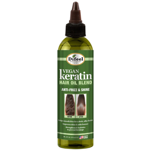 Difeel Vegan Keratin Hair Oil Blend - Anti Frizz & Shine 8 oz.
