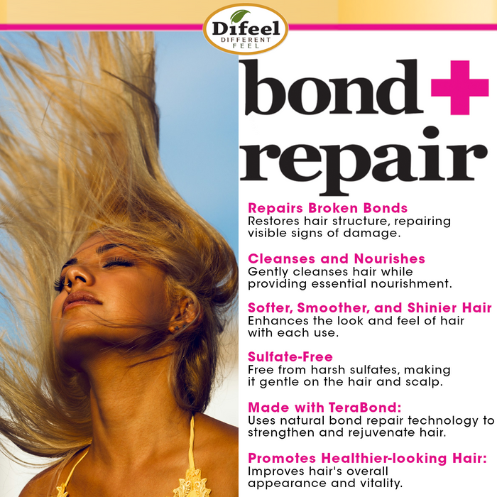 Difeel Bond & Repair Sulfate Free Shampoo 33.8 oz.