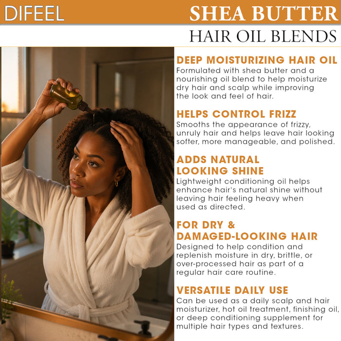Difeel Shea Butter Hair Oil Blend - Travel Size 2.5 oz.