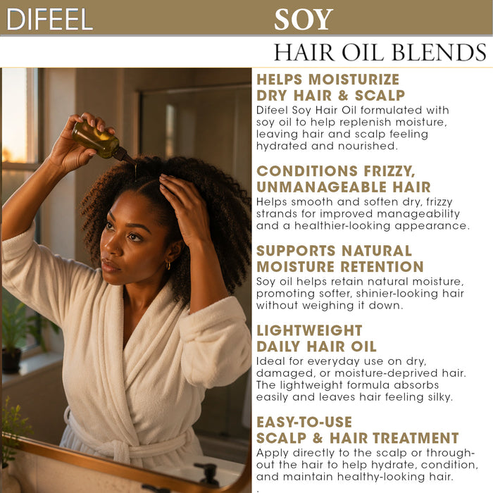 Difeel Soy Hair Oil Blend - Travel Size 2.5 oz.
