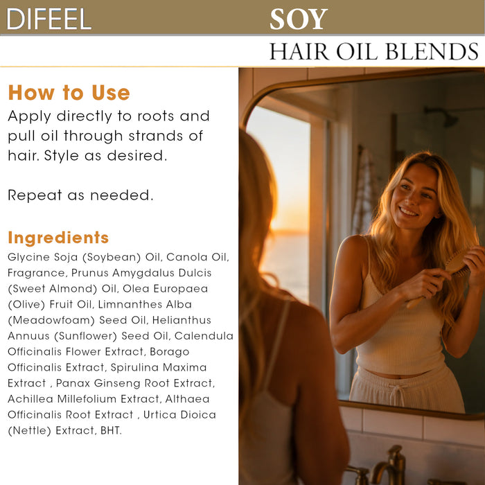 Difeel Mega Care Hair Oil Blend - Soy Oil 1.4 oz.