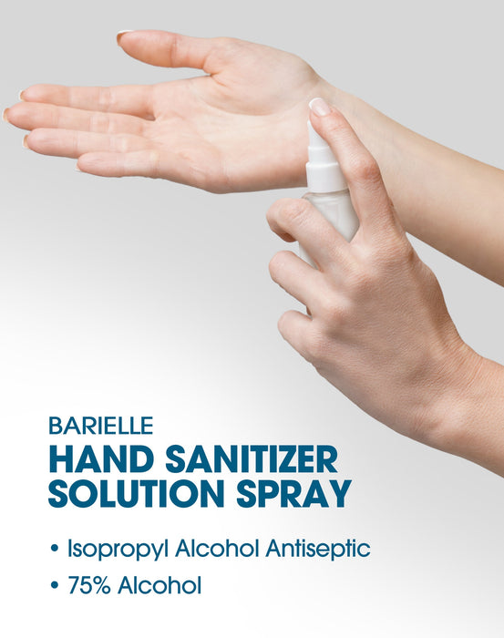 Barielle Hand Sanitizer Solution Spray - Quick Drying No Rinse Formula, 75% Alcohol 4 oz.