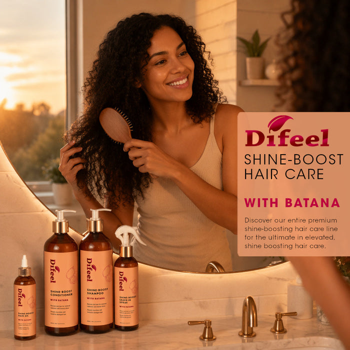 Difeel Signature Shine Boost Hair Oil with Batana 8 oz.
