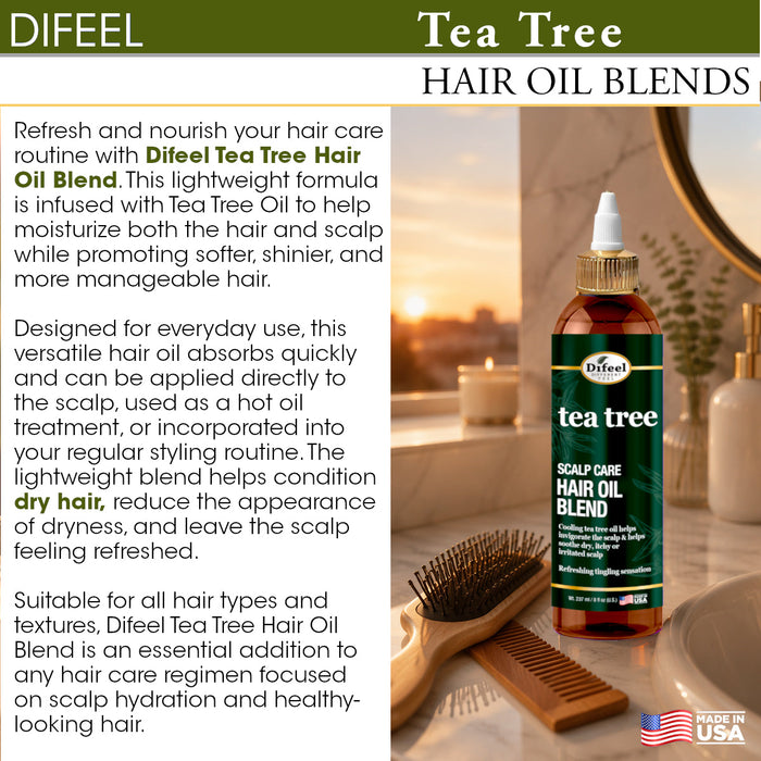 Difeel Scalp Care Hair Oil Blend - Tea Tree Oil 8 oz.
