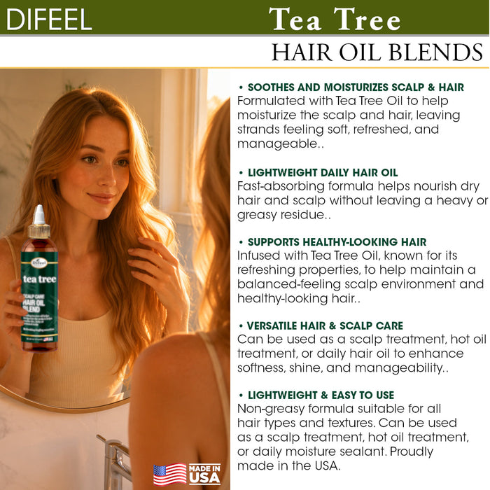 Difeel Scalp Care Hair Oil Blend - Tea Tree Oil 8 oz.