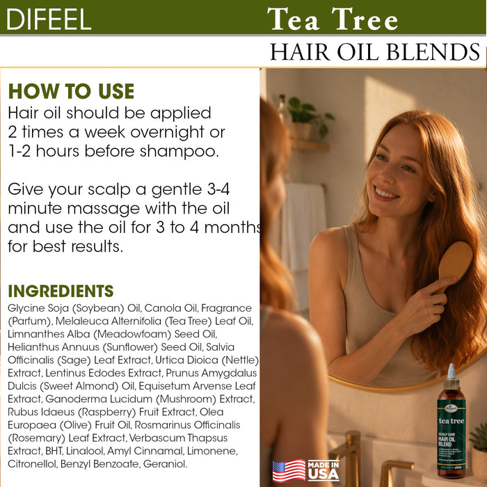 Difeel Mega Care Hair Oil Blend - Tea Tree Oil Blend 1.4 oz.