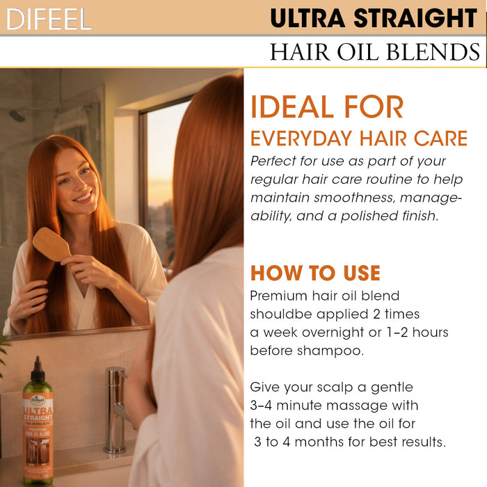 Difeel Premium Ultra Straight Hair Oil Blend 8 oz