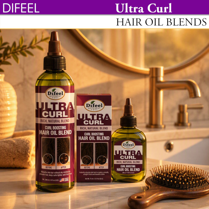 Difeel Ultra Curl Hair Oil Blend - Curl Boosting Hair Oil - Travel Size 2.5 oz.