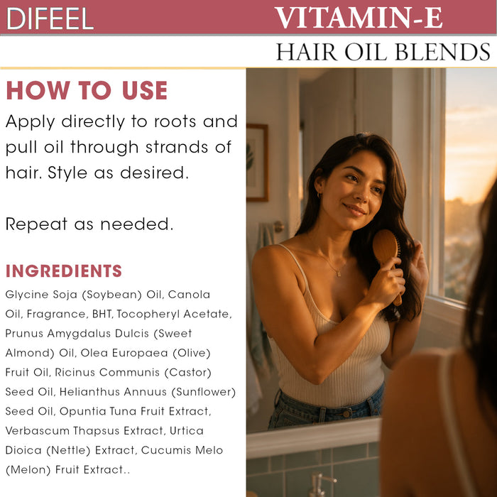 Difeel Vitamin E Hair Oil Blend - Travel Size 2.5 oz.