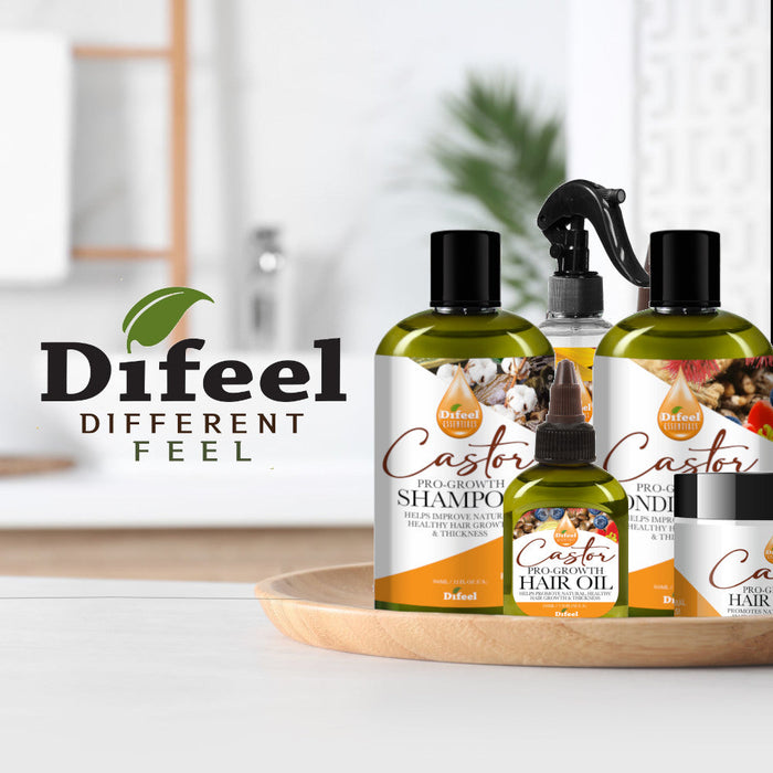 Difeel Essentials Castor Pro-Growth Hair Oil Blend - Travel Size 2.5 oz.