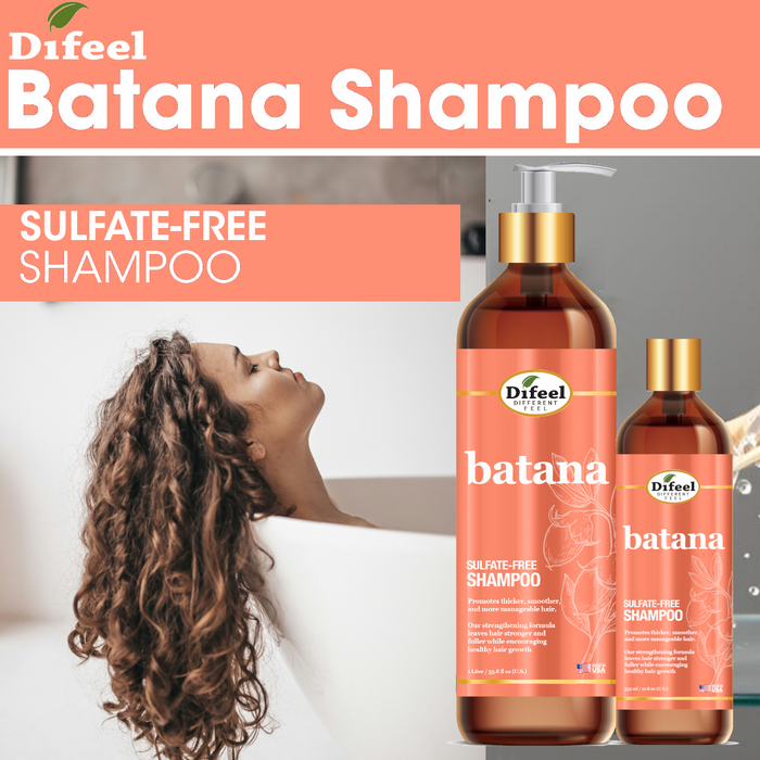 Difeel Batana Shampoo 33.8 Ounces - Sulfate Free Shampoo
