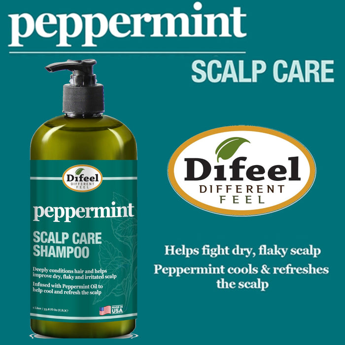 Difeel Peppermint Scalp Care Shampoo 33.8 oz.