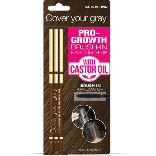 Cover Your Gray Pro-Growth Brush-in Hair Touch-up w Castor Oil - 4 Color Options