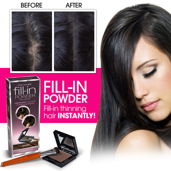 Cover Your Gray Fill in Powders with Pro-Growth Hair Color Touchup - 3 Color Options