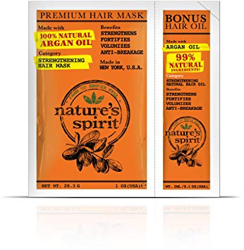 Natures Spirit Hair Mask Argan 1 oz. Packet & 3ml Oil