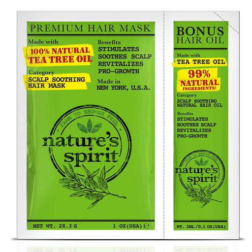 Natures Spirit Hair Mask Tea Tree 1 oz. Packet & 3ml Oil