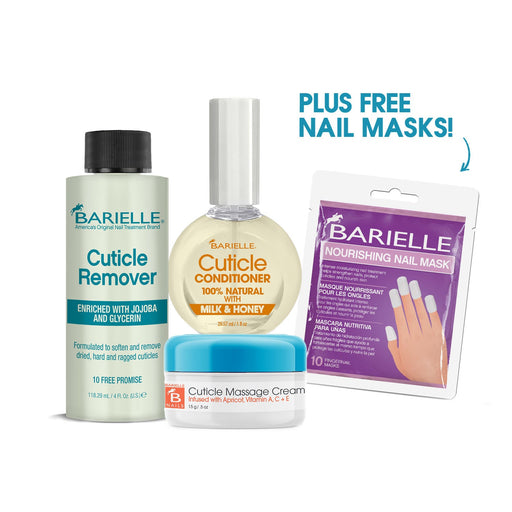 Barielle Cuticle Care Bundle 3-PC Set with Free Nail Masks - Barielle - America's Original Nail Treatment Brand