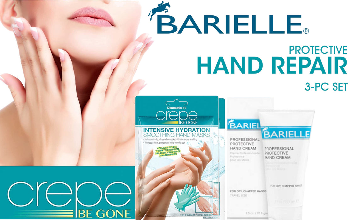 Barielle Protective Hand Repair 3-PC Set w/ 2 Hand Masks & Protective Hand Cream