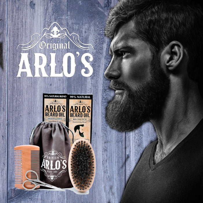 Arlos 6PC Rid-the-Itch & Smooth and Shiny Beard Grooming Set