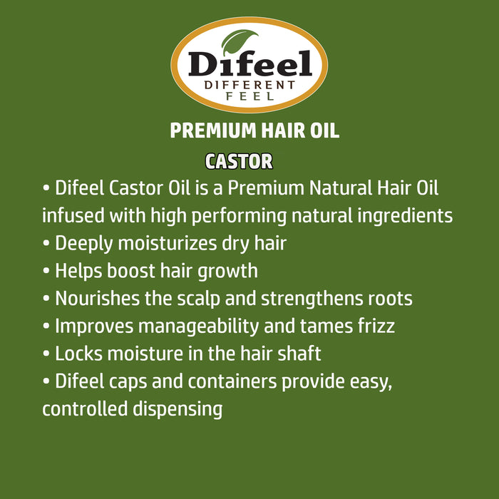 Difeel 99% Natural Premium Hair Oil - Jamaican Black Castor Oil 2.5 oz.