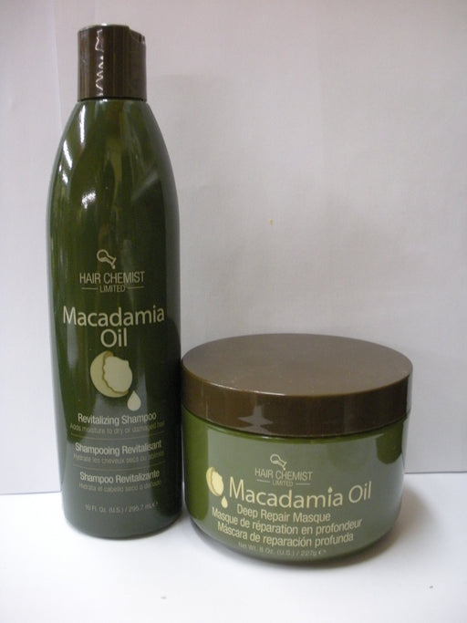 Hair Chemist Macadamia Oil Revitalizing Combo Shampoo 10oz +Deep Repair Mask 8oz