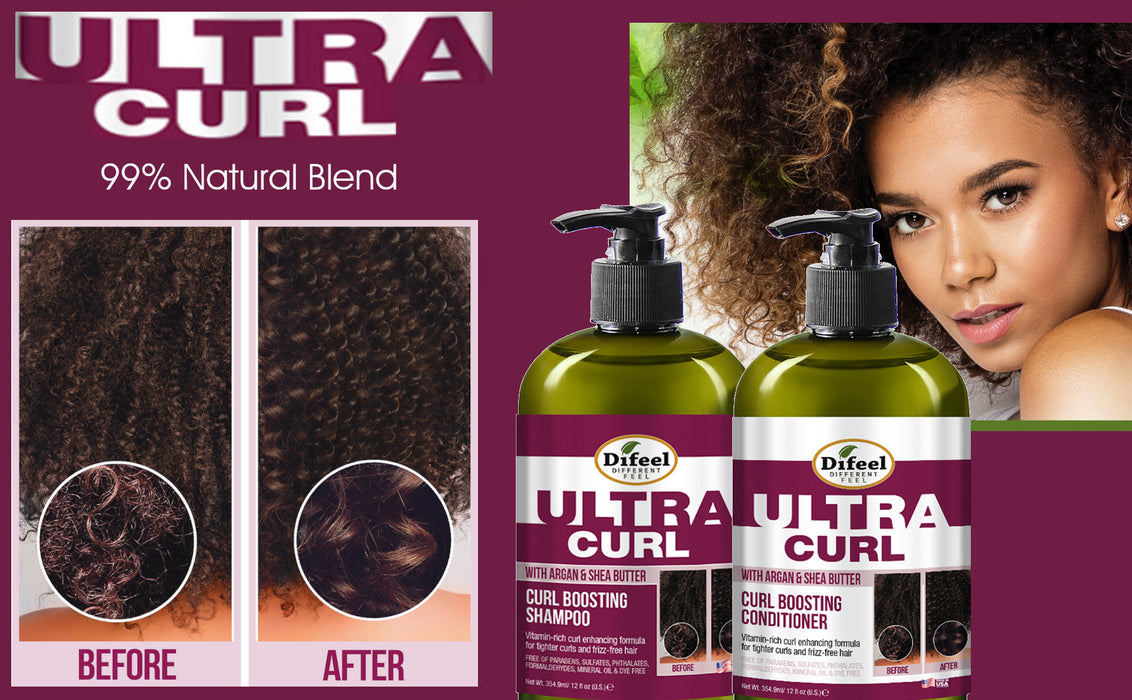 Difeel Ultra Curl 2-PC Curl Enhancing Shampoo & Conditioner Set - Two 12oz Bottles