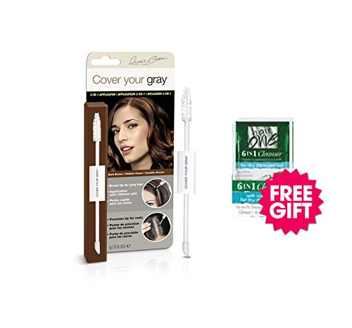 Cover Your Gray 2in1 Mascara & Sponge Tip - Dk Brown & FREE Coconut Hair Pkt