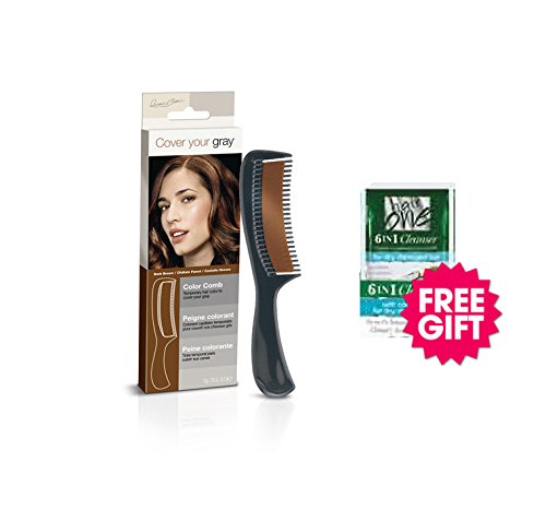 Cover Your Gray Color Comb - Dark Brown w/ BONUS Coconut Hair Cleanser Packette