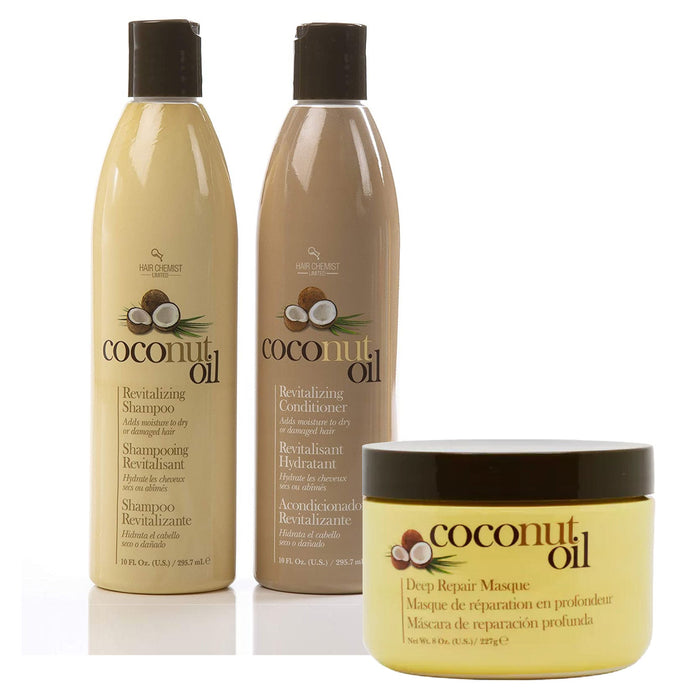 Hair Chemist Coconut Oil Shampoo, Conditioner & Hair Mask 3-PC Set