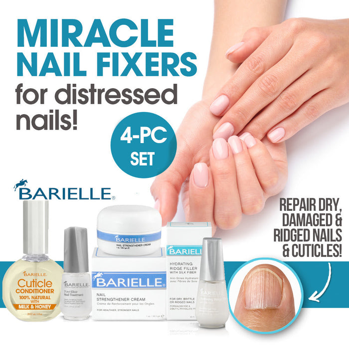 Barielle Miracle Nail Fixers Set: 4PC Nail Strengthening & Treatment Collection - Barielle - America's Original Nail Treatment Brand